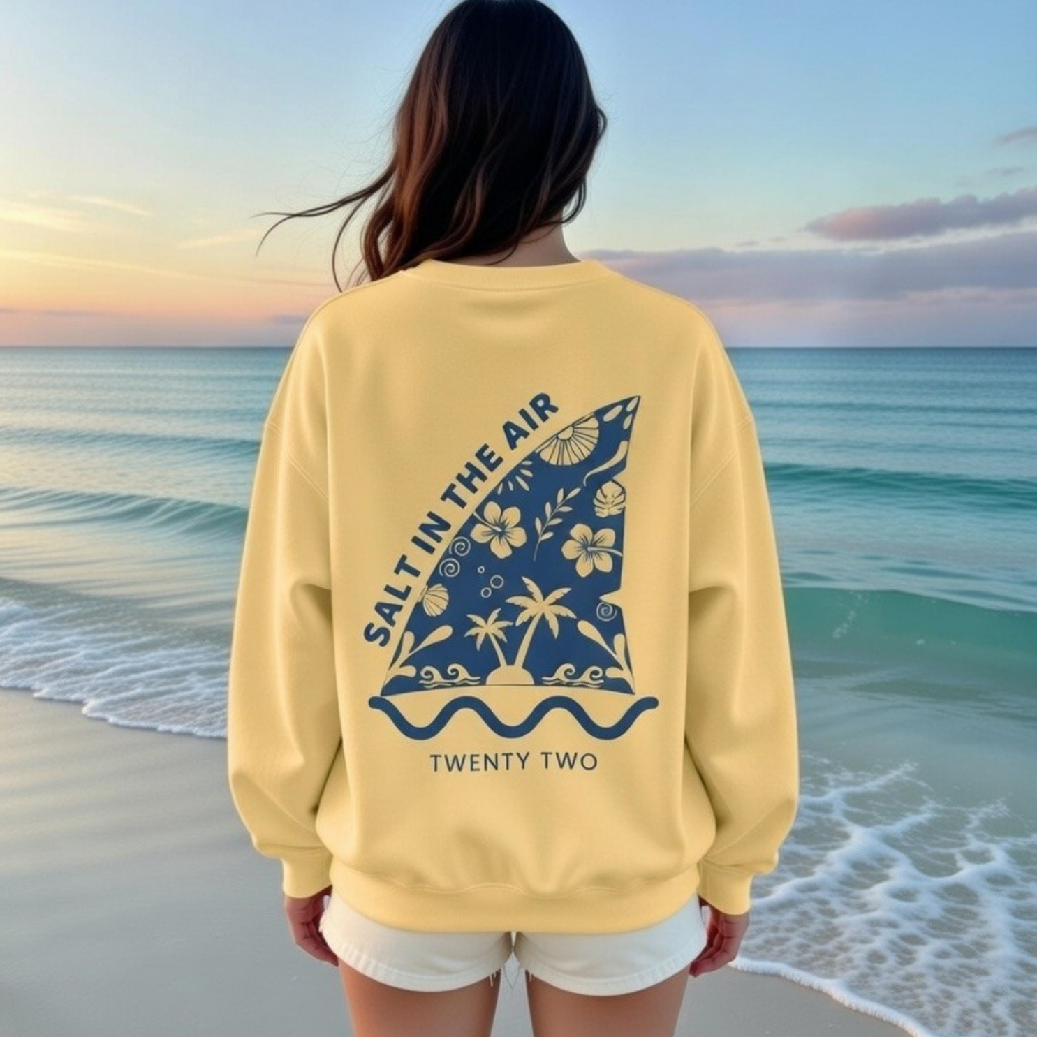 perfect butter yellow sweatshirt for beach 2