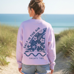 orchid purple ocean graphic sweatshirt