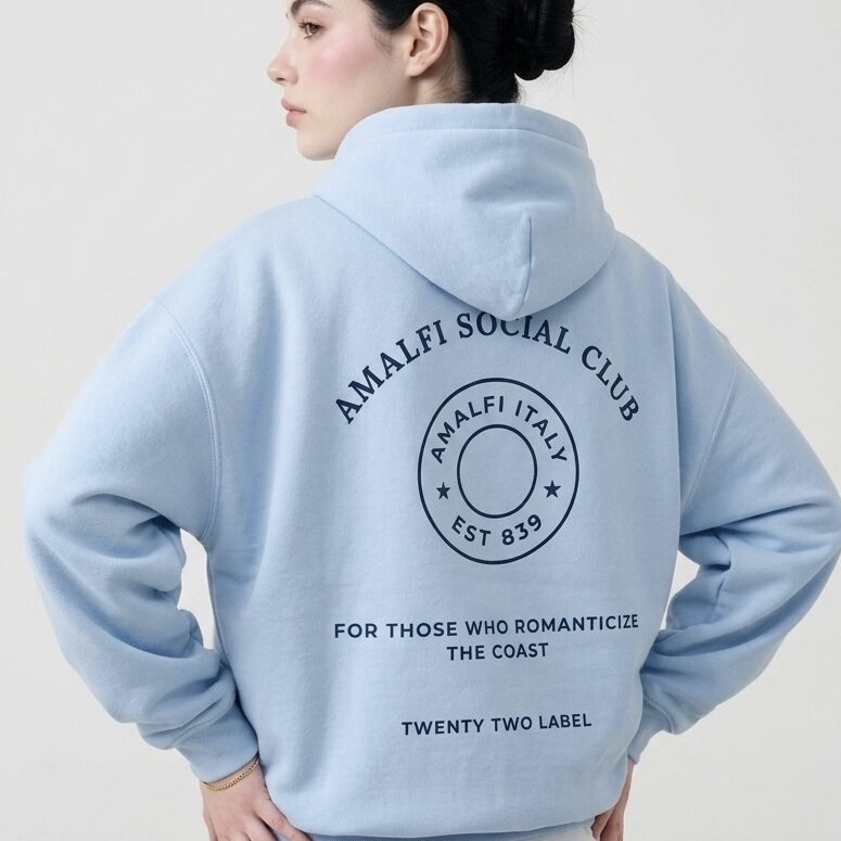 custom sky blue amalfi coast hoodie