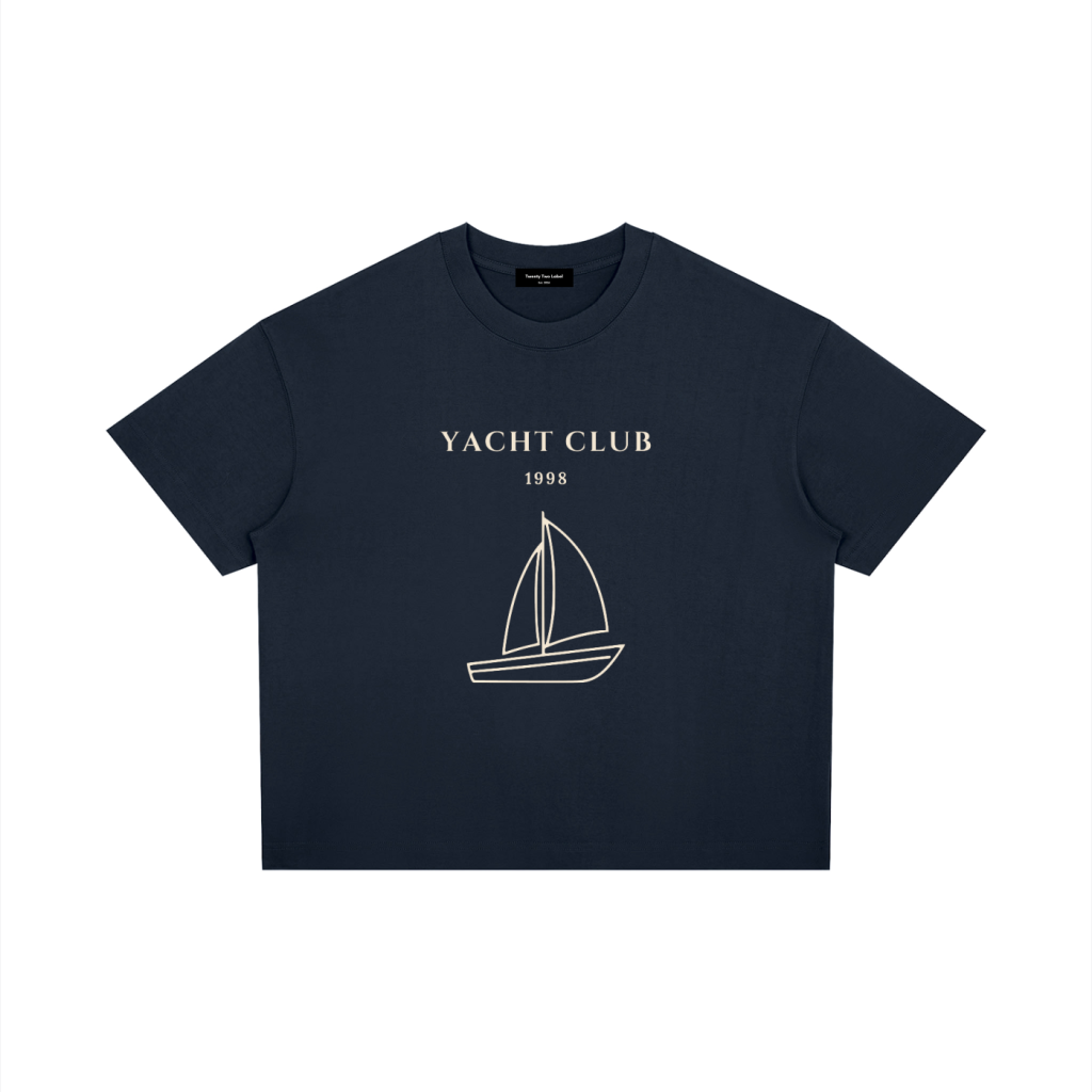 yacht club 1998 boxy navy tee yacht club 1998 boxy navy tee