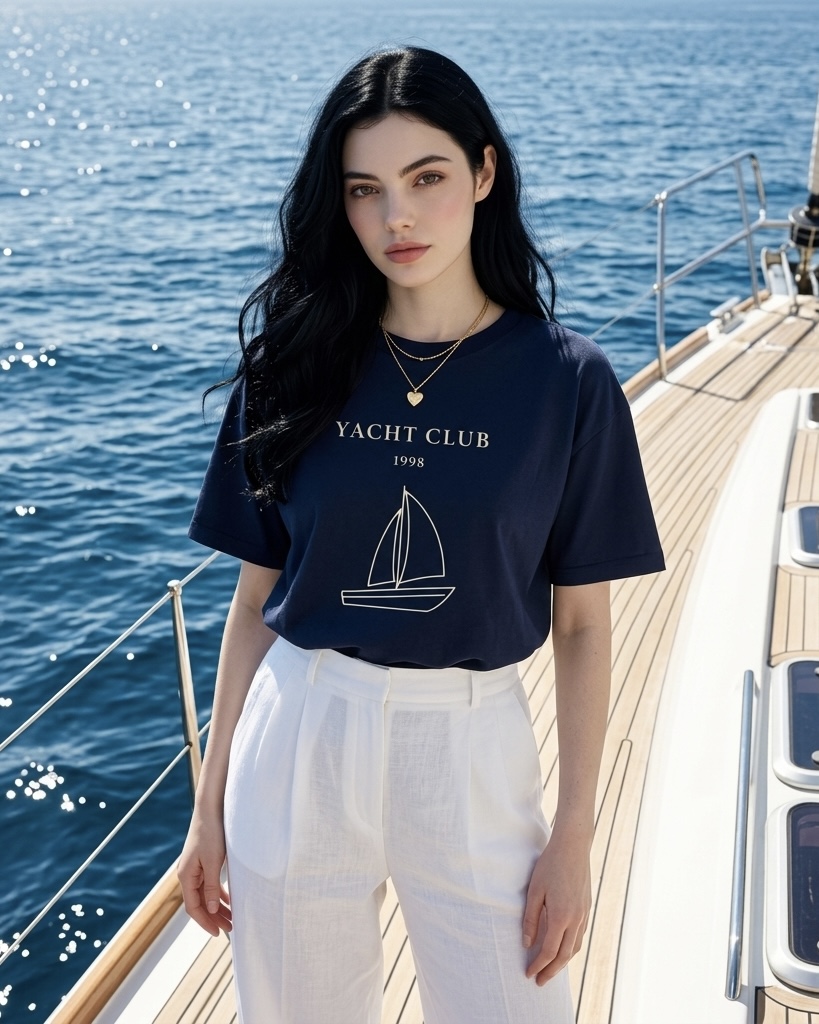 yacht club 1998 boxy navy tee yacht club 1998 boxy navy tee