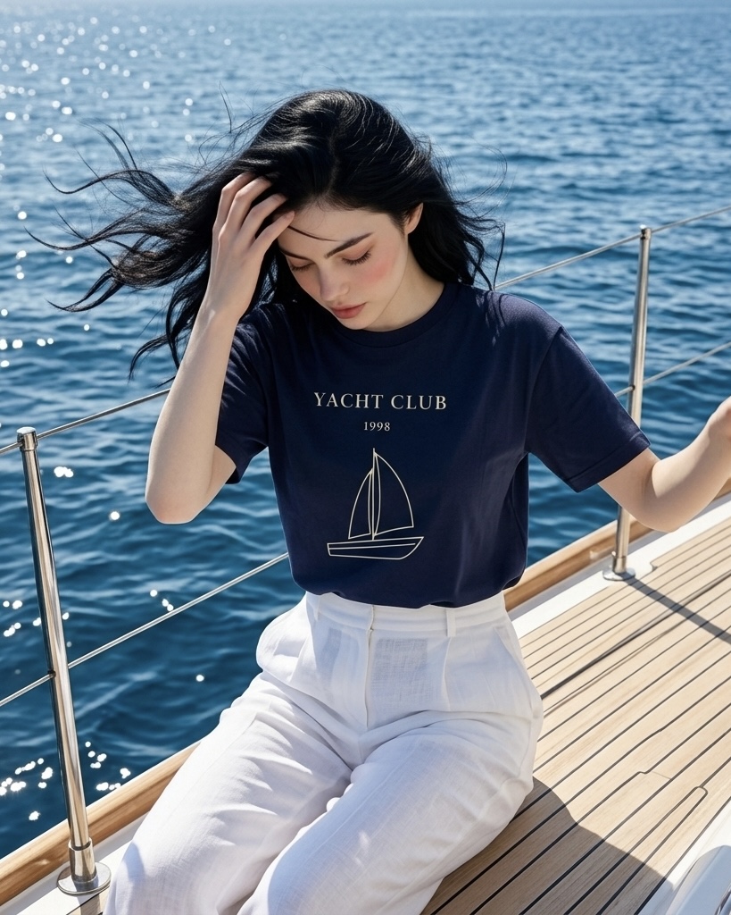 yacht club 1998 boxy navy tee yacht club 1998 boxy navy tee