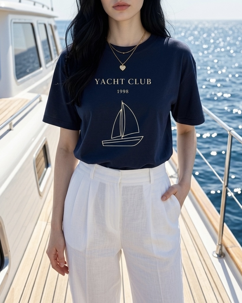 yacht club 1998 boxy navy tee yacht club 1998 boxy navy tee