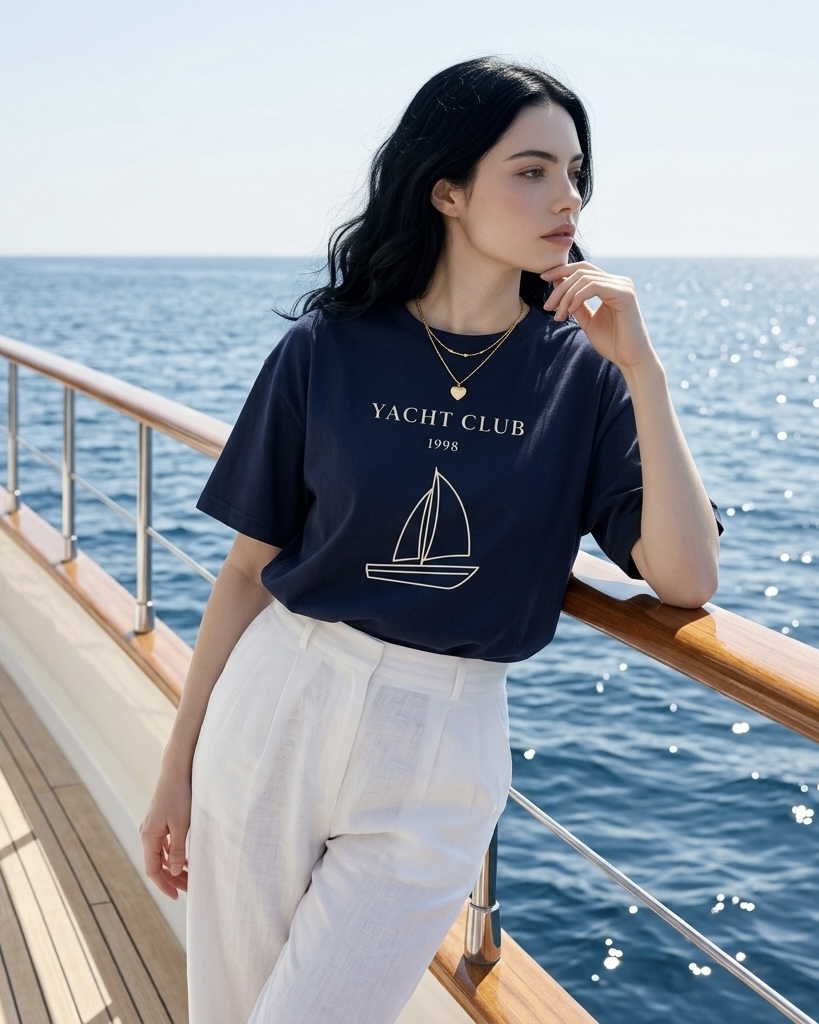 yacht club 1998 boxy navy tee yacht club 1998 boxy navy tee