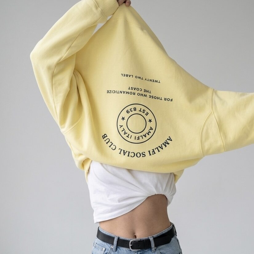 custom butter yellow heavyweight amalfi coast hoodie