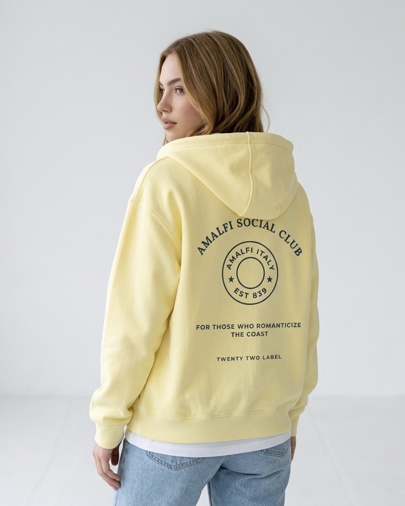 custom butter yellow heavyweight amalfi coast hoodie custom butter yellow heavyweight amalfi coast hoodie