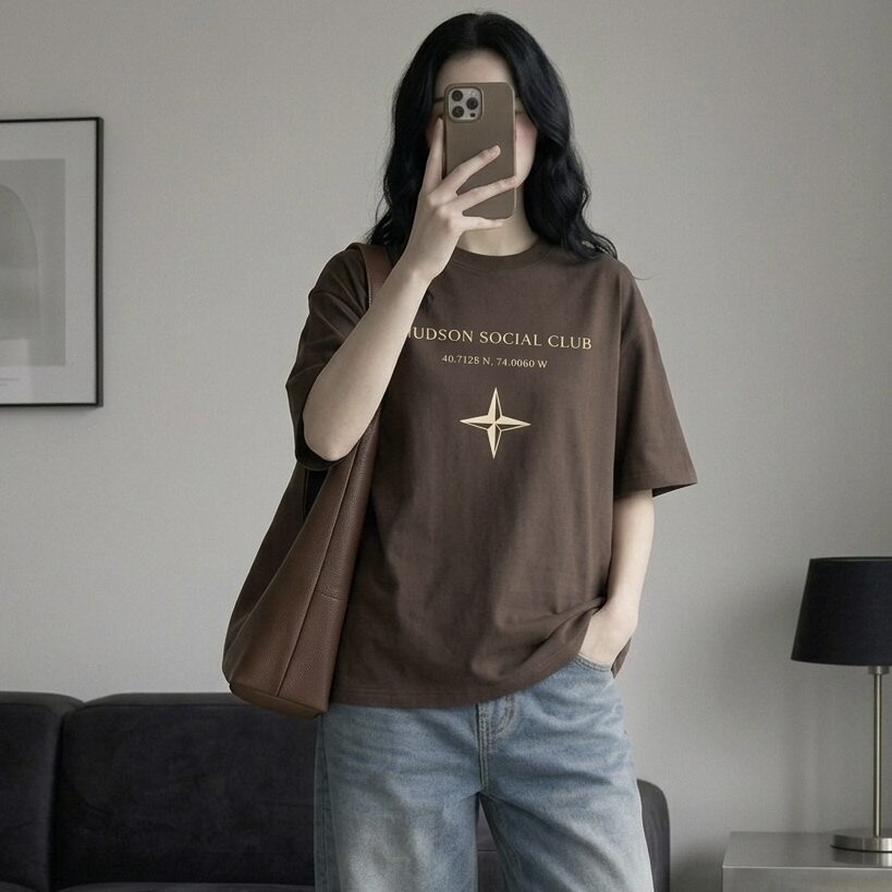 hudson social club oversized tee